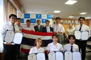 タイ・キングモンクット工科大学（KMITL）短期留学生が研究プログラムを修了しました。